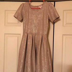 Blush/Gold small Elegant LuLaRoe Amelia Dress